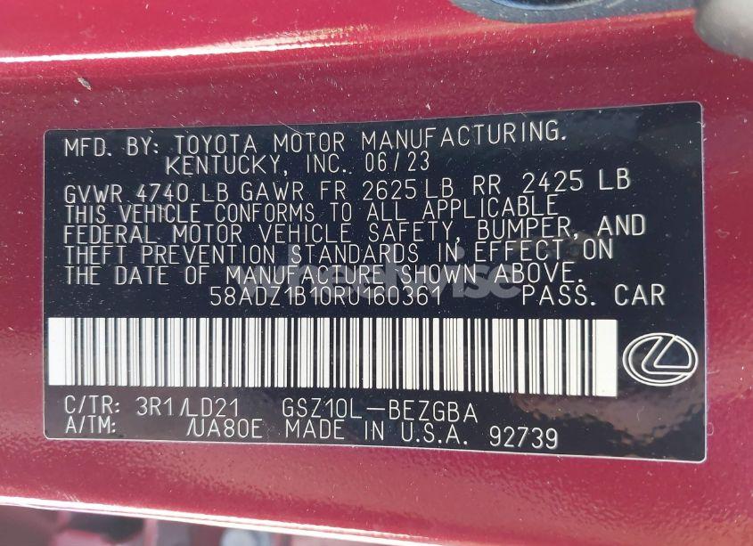 Photo 9 of 2024 Lexus Es 350 (VIN 58ADZ1B10RU160361)