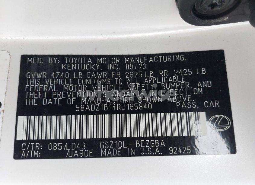 Photo 9 of 2024 Lexus Es 350 (VIN 58ADZ1B14RU165840)
