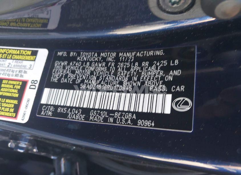 Photo 9 of 2024 Lexus Es 350 (VIN 58ADZ1B16RU170845)