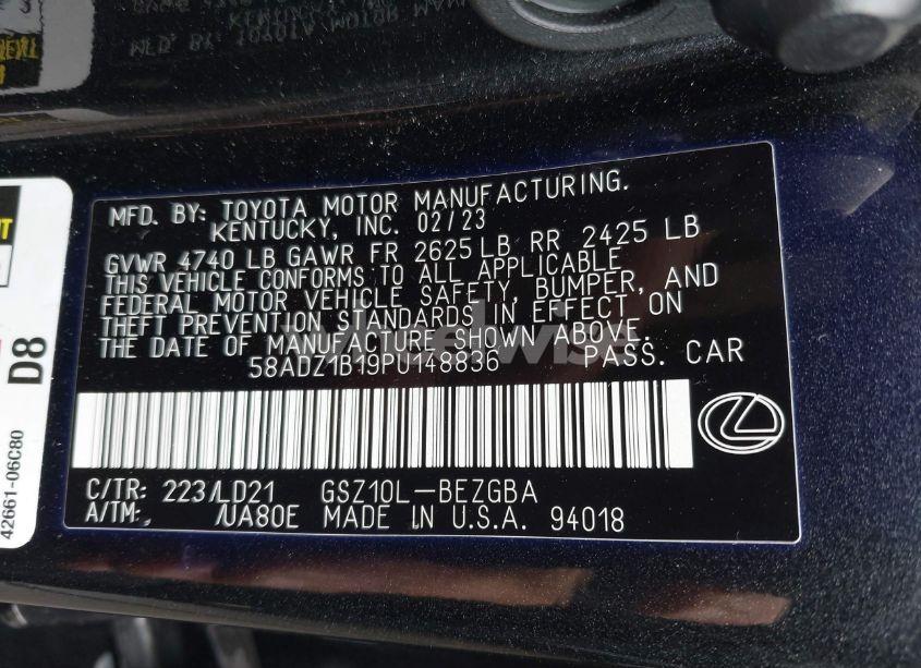 Photo 9 of 2023 Lexus Es 350 (VIN 58ADZ1B19PU148836)