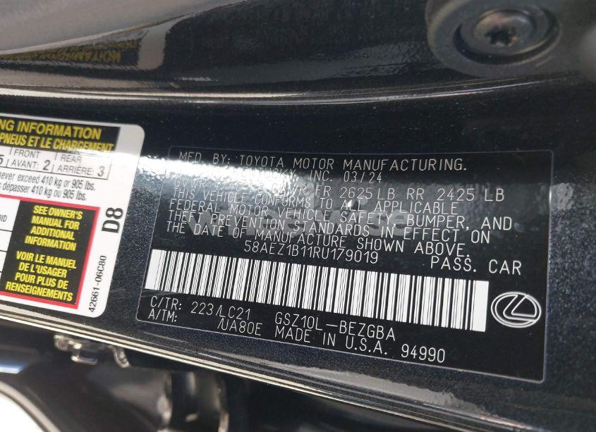 Photo 9 of 2024 Lexus Es 350 LUXURY (VIN 58AEZ1B11RU179019)