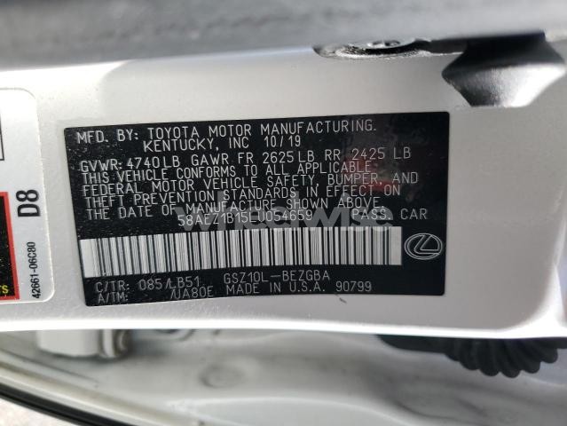 Photo 7 of 2020 LEXUS ES 350 LUXURY (VIN 58AEZ1B15LU054659)