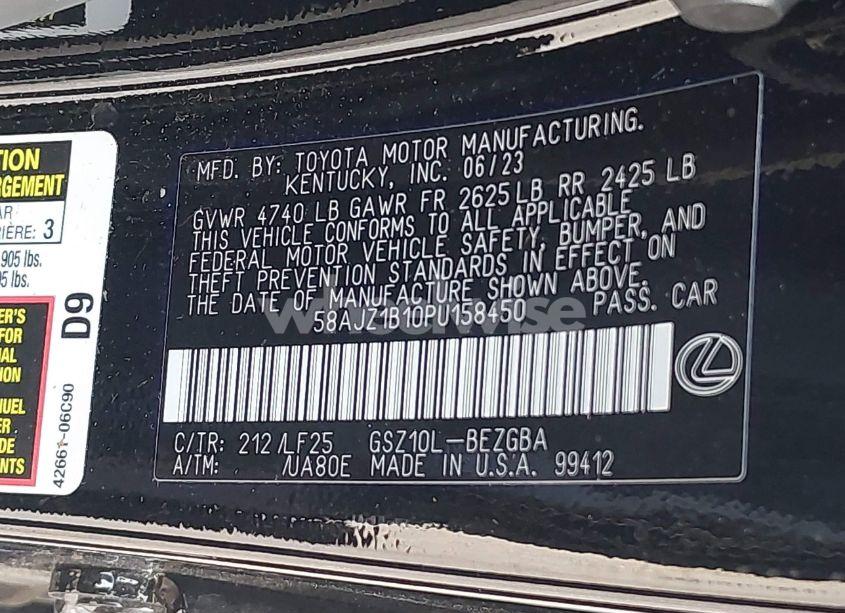 Photo 9 of 2023 Lexus Es 350 F SPORT HANDLING (VIN 58AJZ1B10PU158450)