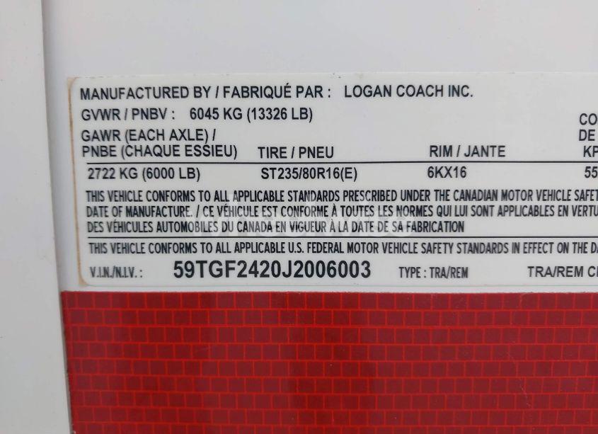 Photo 9 of 2018 Unknown Horse TRAILER (VIN 59TGF2420J2006003)