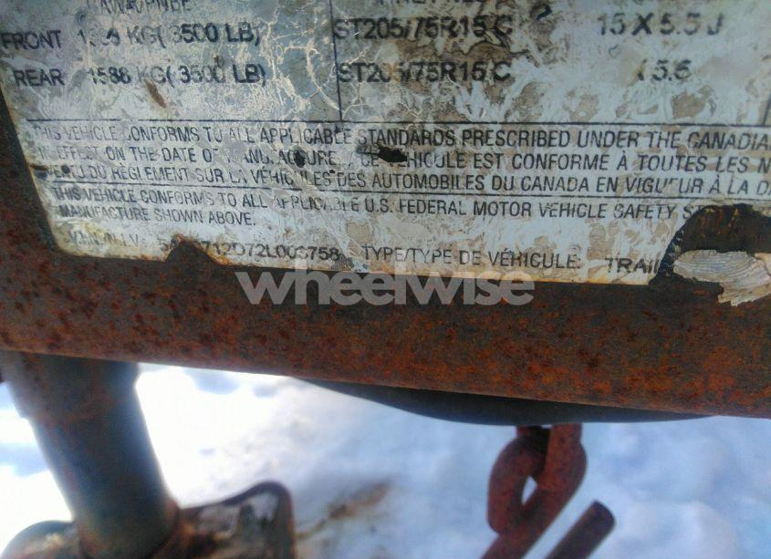 Photo 9 of 2002 Carmate Utility TRAILER (VIN 5A3C712072L003758)