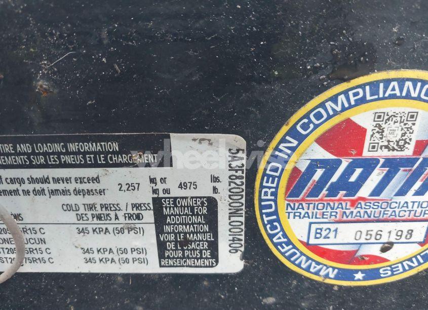 Photo 9 of 2022 Carmate Car MAR TANDEM AXLE TRAILER (VIN 5A3F820D0NL001406)