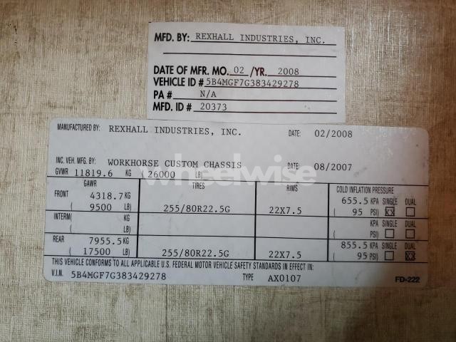 Photo 6 of 2008 REXHALL REXAIR - RV N/A (VIN 5B4MGF7G383429278)