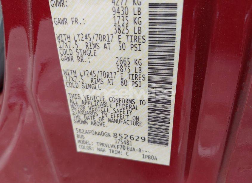 Photo 9 of 2016 Nissan Nv PASSENGER NV3500 HD SL V8 (VIN 5BZAF0AA0GN852629)