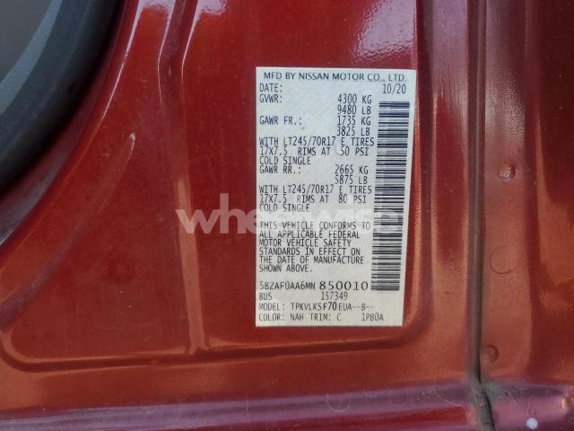 Photo 9 of 2021 NISSAN NV 3500 (VIN 5BZAF0AA6MN850010)