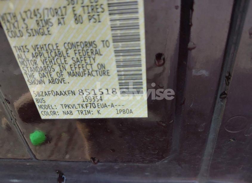 Photo 9 of 2015 Nissan Nv PASSENGER NV3500 HD SV V8 (VIN 5BZAF0AAXFN851518)