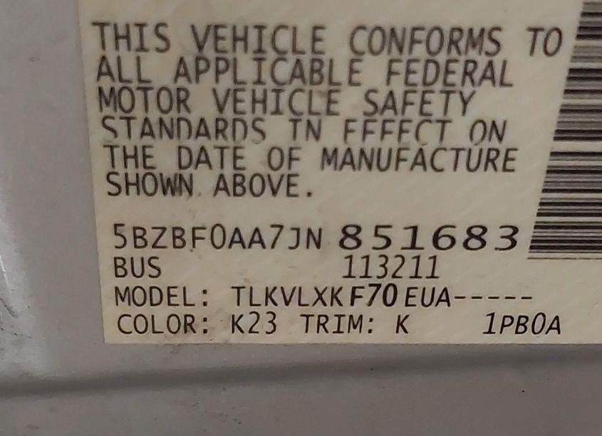 Photo 9 of 2018 Nissan Nv PASSENGER NV3500 HD SV V6 (VIN 5BZBF0AA7JN851683)