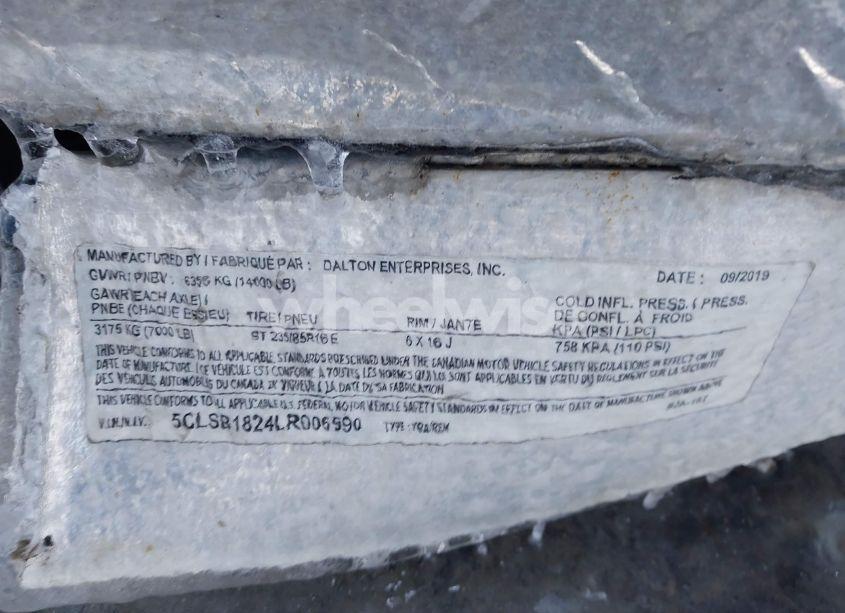 Photo 9 of 2020 Adam 18' LIVESTOCK TRAILER (VIN 5CLSB1824LR006590)