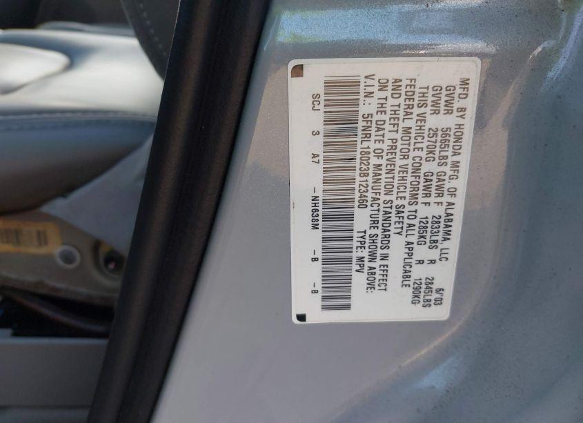 Photo 9 of 2003 Honda Odyssey EX-L (VIN 5FNRL18023B123460)