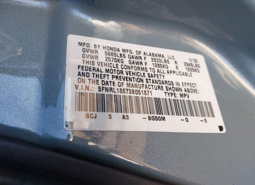 Photo 9 of 2003 Honda Odyssey EX (VIN 5FNRL18673B051871)