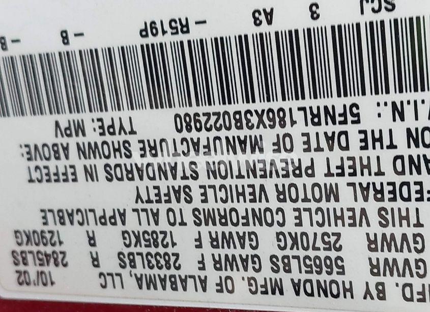 Photo 9 of 2003 Honda Odyssey EX (VIN 5FNRL186X3B022980)