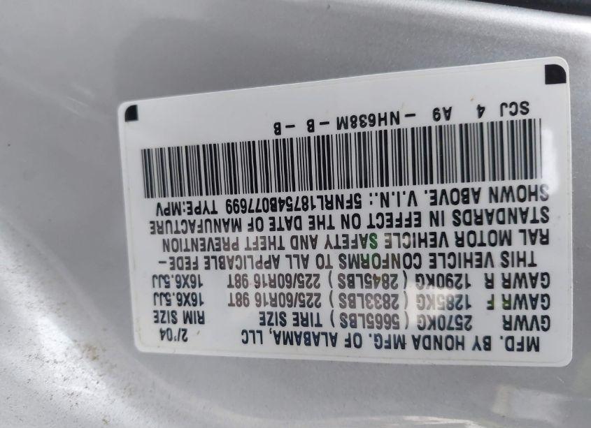 Photo 9 of 2004 Honda Odyssey EX-L (VIN 5FNRL18754B077699)