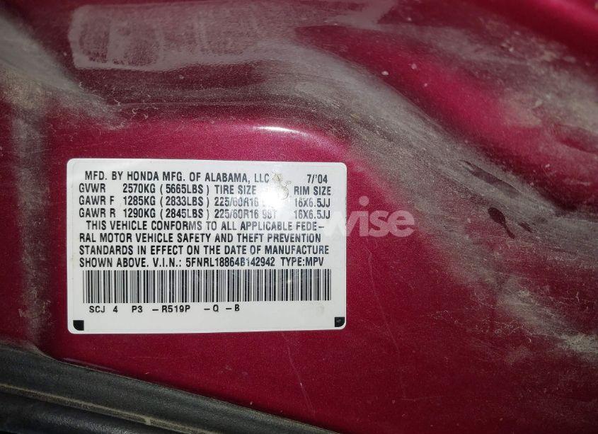 Photo 9 of 2004 Honda Odyssey EX (VIN 5FNRL18864B142942)