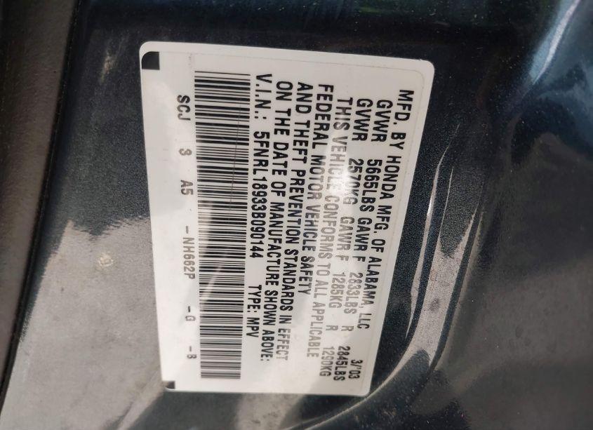 Photo 9 of 2003 Honda Odyssey EX-L (VIN 5FNRL18933B090144)