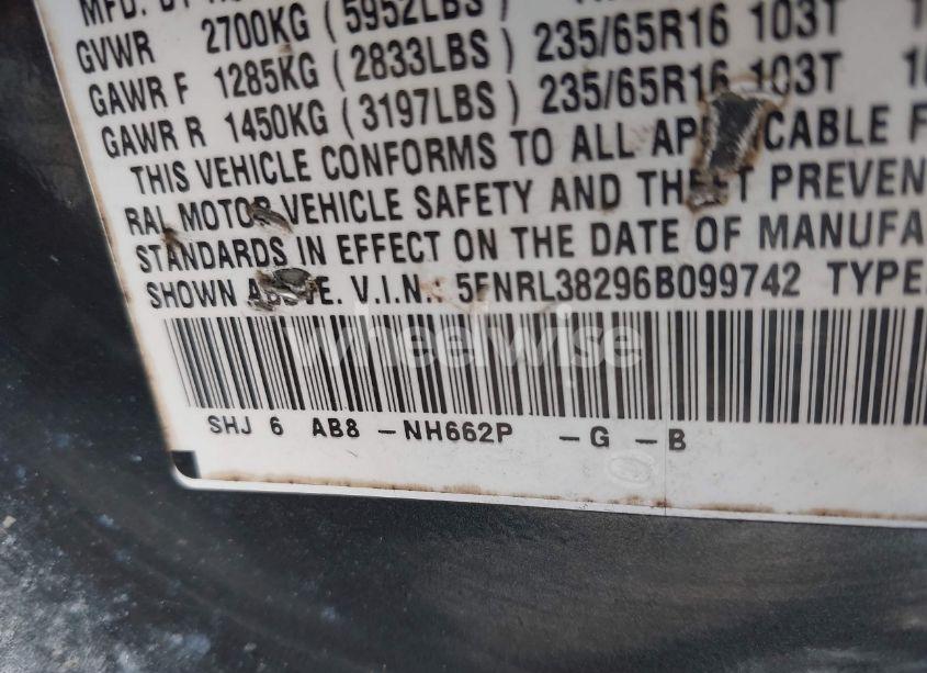 Photo 9 of 2006 Honda Odyssey LX (VIN 5FNRL38296B099742)