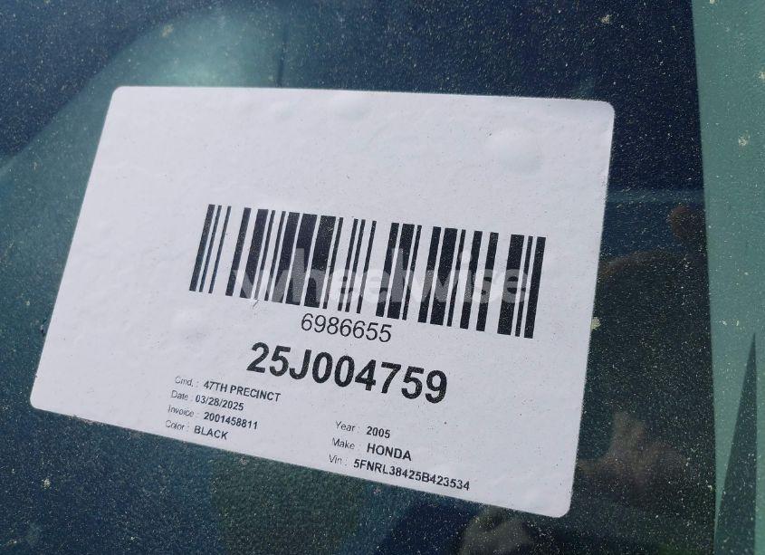 Photo 13 of 2005 Honda Odyssey EX (VIN 5FNRL38425B423534)