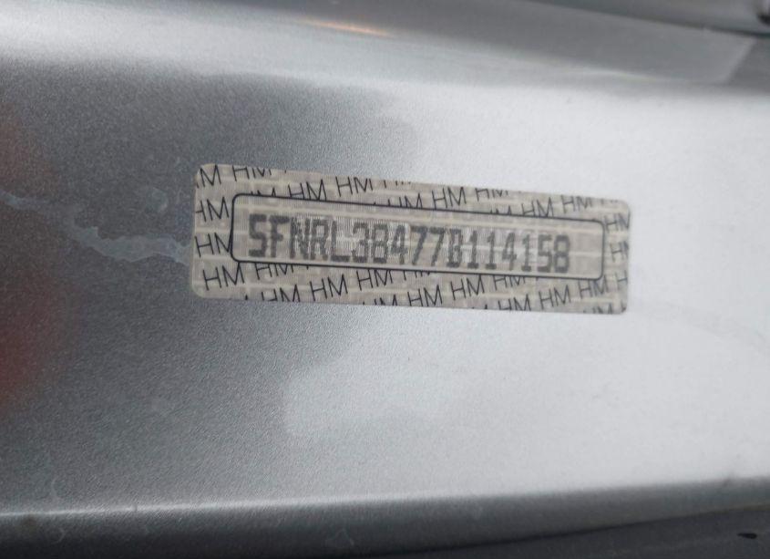 Photo 9 of 2007 Honda Odyssey EX (VIN 5FNRL38477B114158)