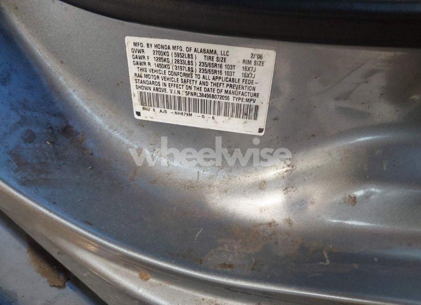 Photo 9 of 2006 Honda Odyssey EX (VIN 5FNRL38496B072056)