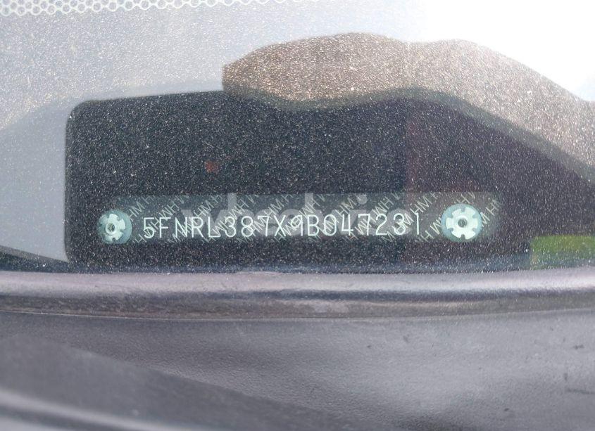 Photo 9 of 2009 Honda Odyssey EX-L (VIN 5FNRL387X9B047231)