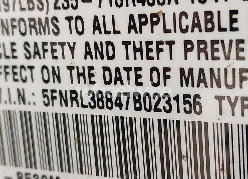 Photo 9 of 2007 Honda Odyssey TOURING (VIN 5FNRL38847B023156)