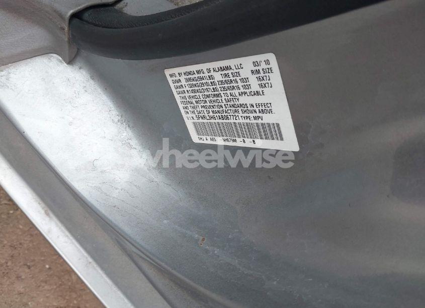 Photo 9 of 2010 Honda Odyssey EX-L (VIN 5FNRL3H61AB067721)