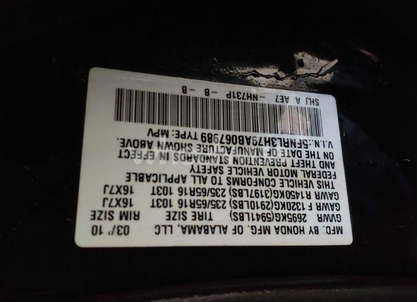 Photo 17 of 2010 Honda Odyssey EX-L (VIN 5FNRL3H79AB067989)