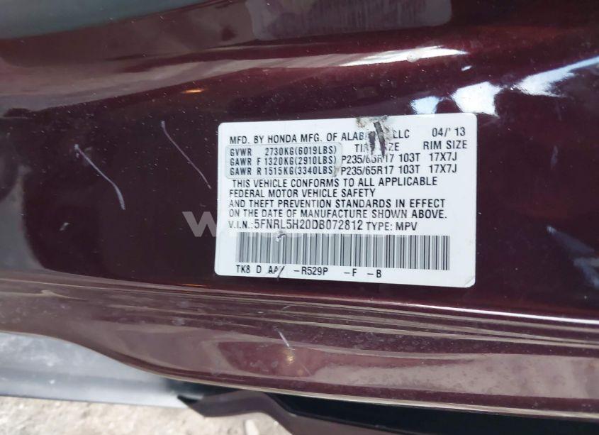 Photo 9 of 2013 Honda Odyssey LX (VIN 5FNRL5H20DB072812)