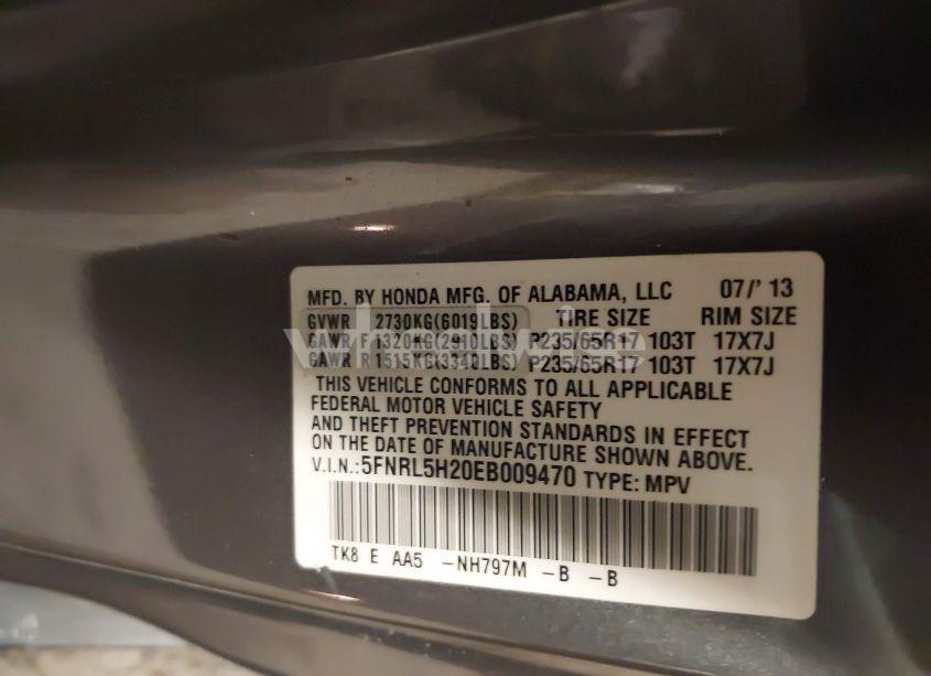 Photo 9 of 2014 Honda Odyssey LX (VIN 5FNRL5H20EB009470)