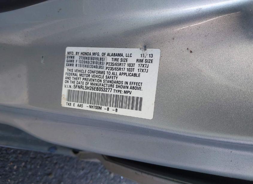 Photo 9 of 2014 Honda Odyssey LX (VIN 5FNRL5H26EB053277)