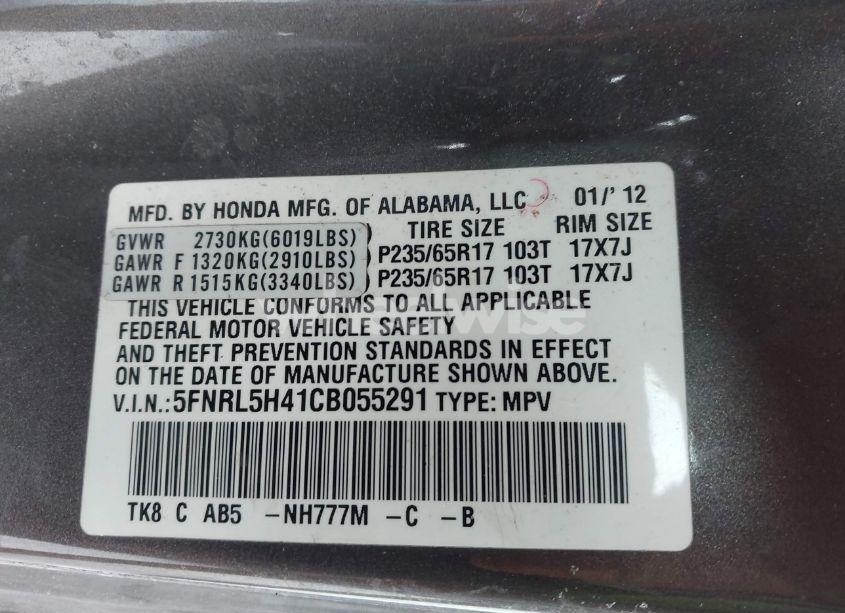 Photo 9 of 2012 Honda Odyssey EX (VIN 5FNRL5H41CB055291)