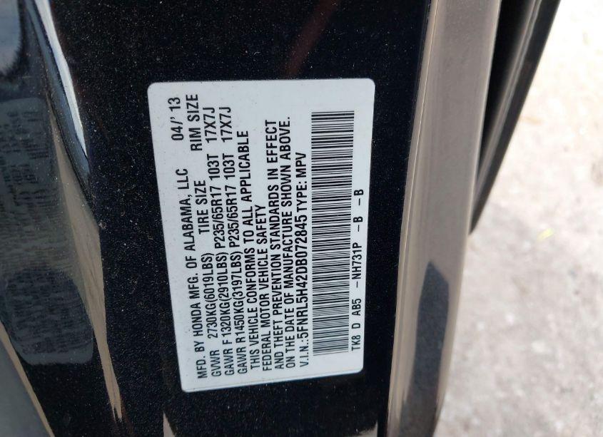 Photo 9 of 2013 Honda Odyssey EX (VIN 5FNRL5H42DB072845)