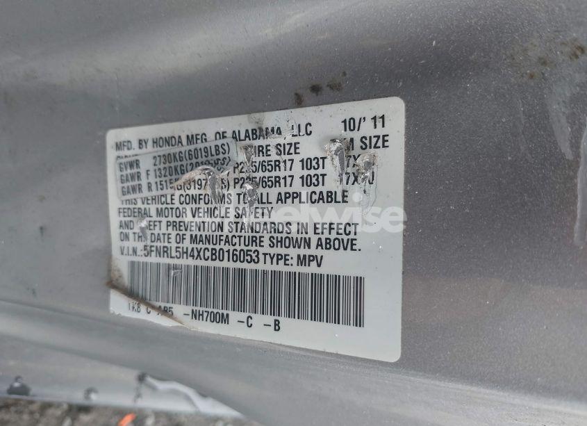 Photo 9 of 2012 Honda Odyssey EX (VIN 5FNRL5H4XCB016053)