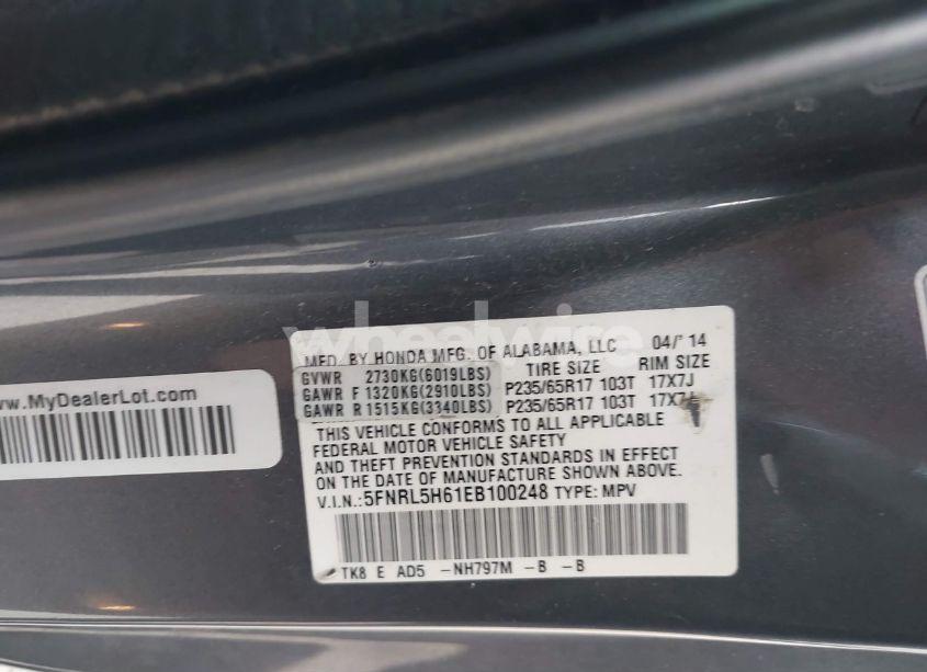 Photo 9 of 2014 Honda Odyssey EX-L (VIN 5FNRL5H61EB100248)