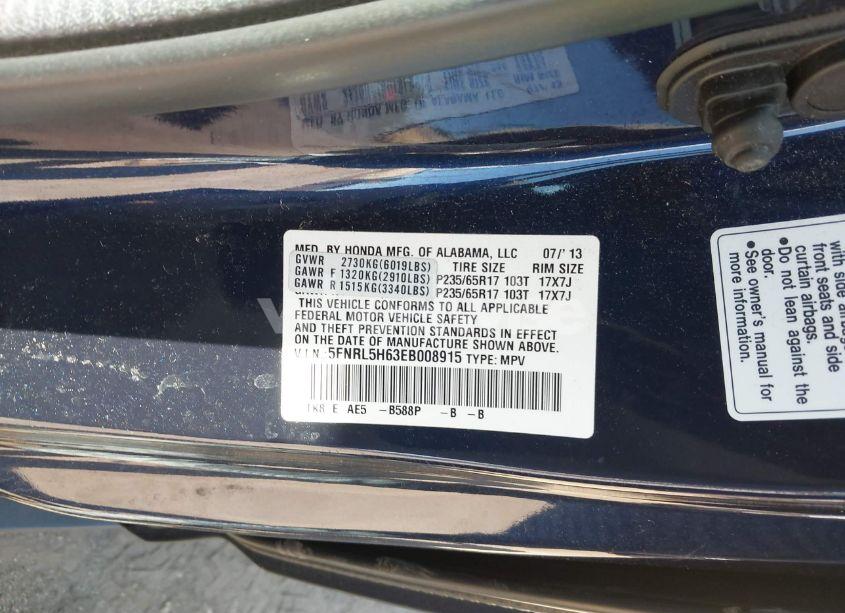 Photo 9 of 2014 Honda Odyssey EX-L (VIN 5FNRL5H63EB008915)