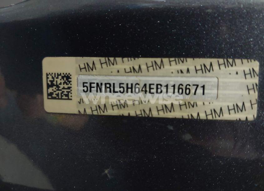 Photo 9 of 2014 Honda Odyssey EX-L (VIN 5FNRL5H64EB116671)