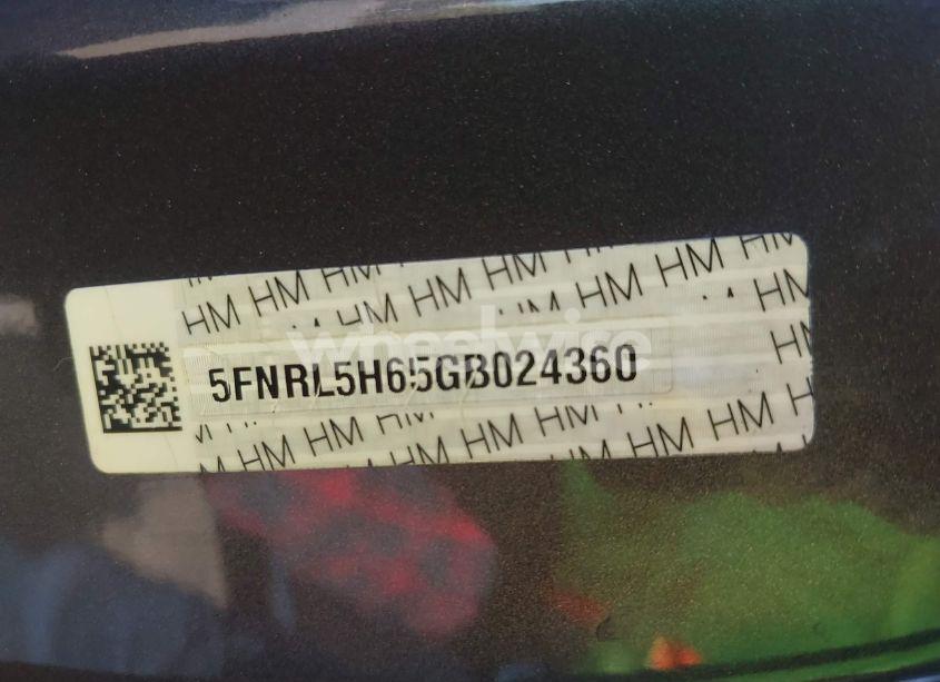 Photo 9 of 2016 Honda Odyssey EX-L (VIN 5FNRL5H65GB024360)