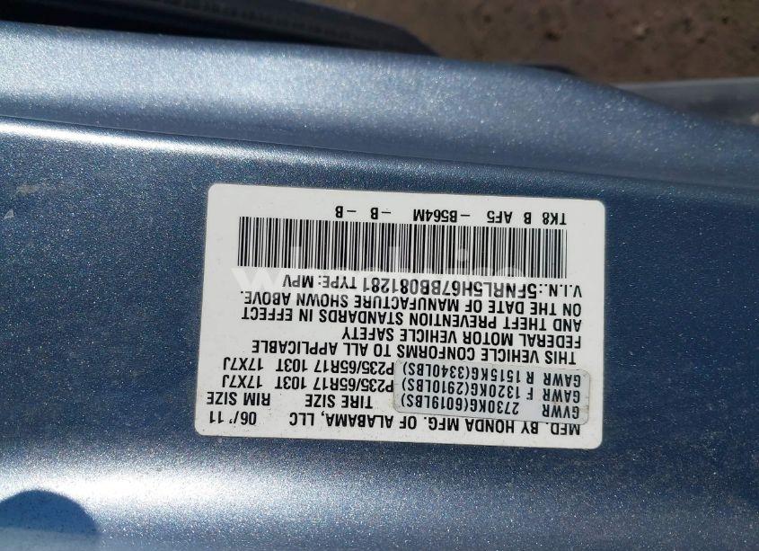 Photo 9 of 2011 Honda Odyssey EX-L (VIN 5FNRL5H67BB081281)