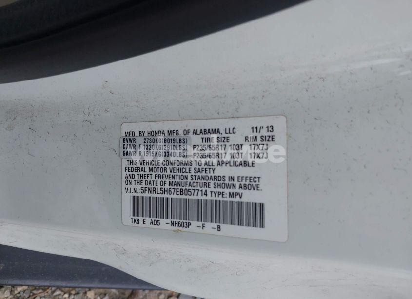 Photo 9 of 2014 Honda Odyssey EX-L (VIN 5FNRL5H67EB057714)