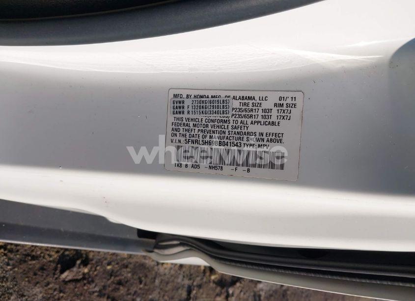 Photo 9 of 2011 Honda Odyssey EX-L (VIN 5FNRL5H69BB041543)