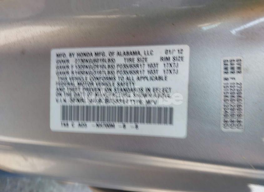 Photo 9 of 2012 Honda Odyssey EX-L (VIN 5FNRL5H69CB058344)
