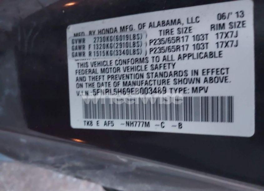 Photo 9 of 2014 Honda Odyssey EX-L (VIN 5FNRL5H69EB003489)