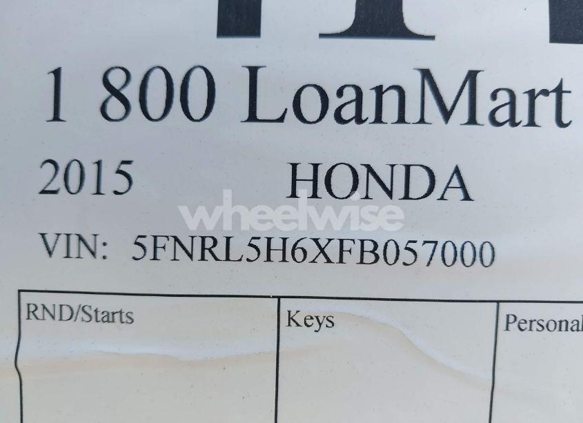 Photo 9 of 2015 Honda Odyssey EX-L (VIN 5FNRL5H6XFB057000)