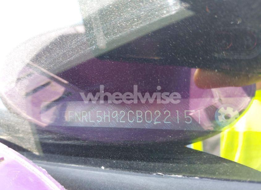 Photo 9 of 2012 Honda Odyssey TOURING/TOURING ELITE (VIN 5FNRL5H92CB022151)