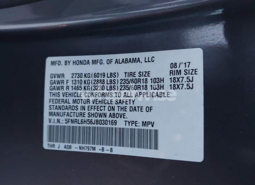 Photo 9 of 2018 Honda Odyssey EX (VIN 5FNRL6H56JB030169)