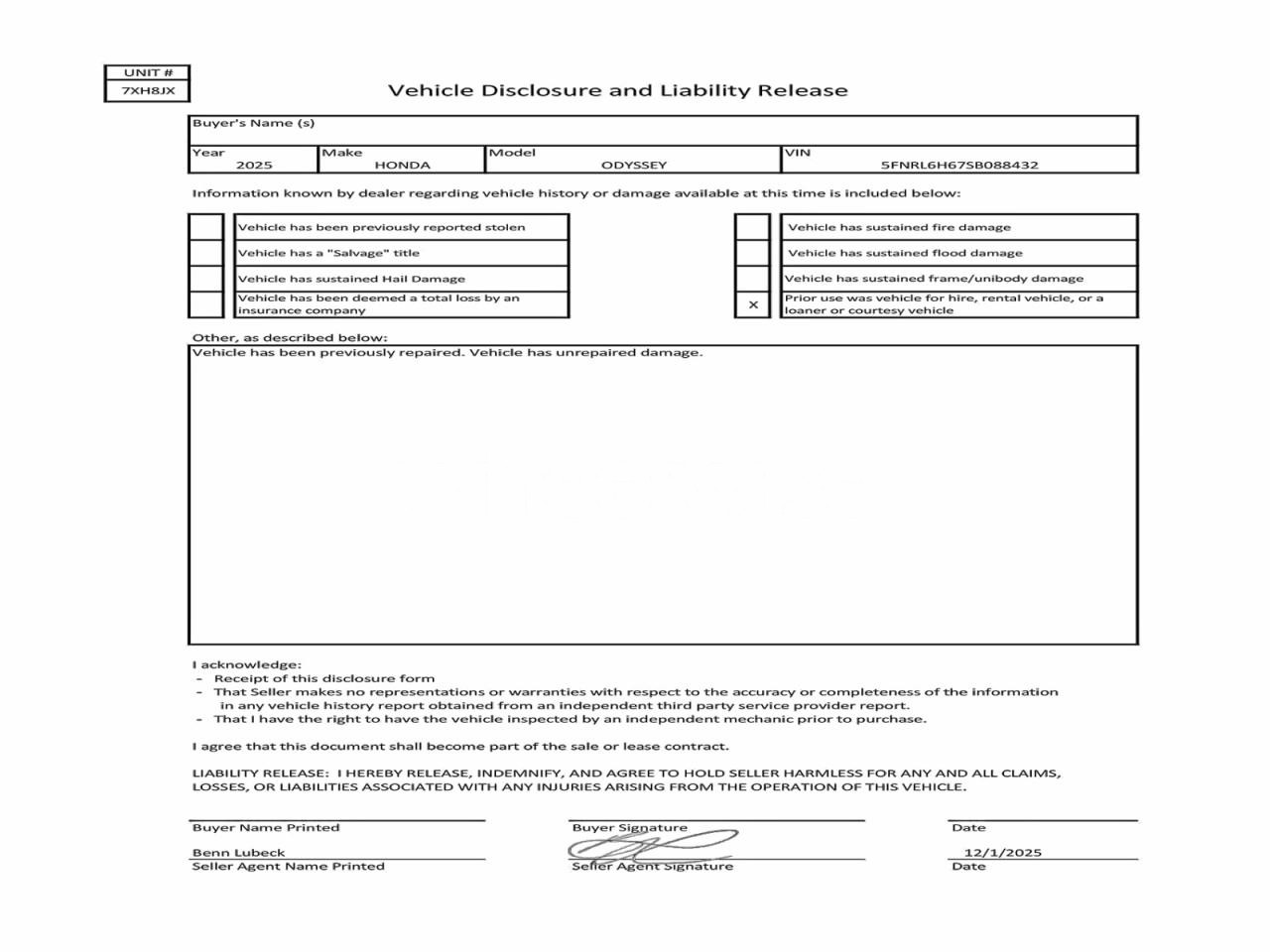Photo 13 of 2025 HONDA ODYSSEY EXL (VIN 5FNRL6H67SB088432)