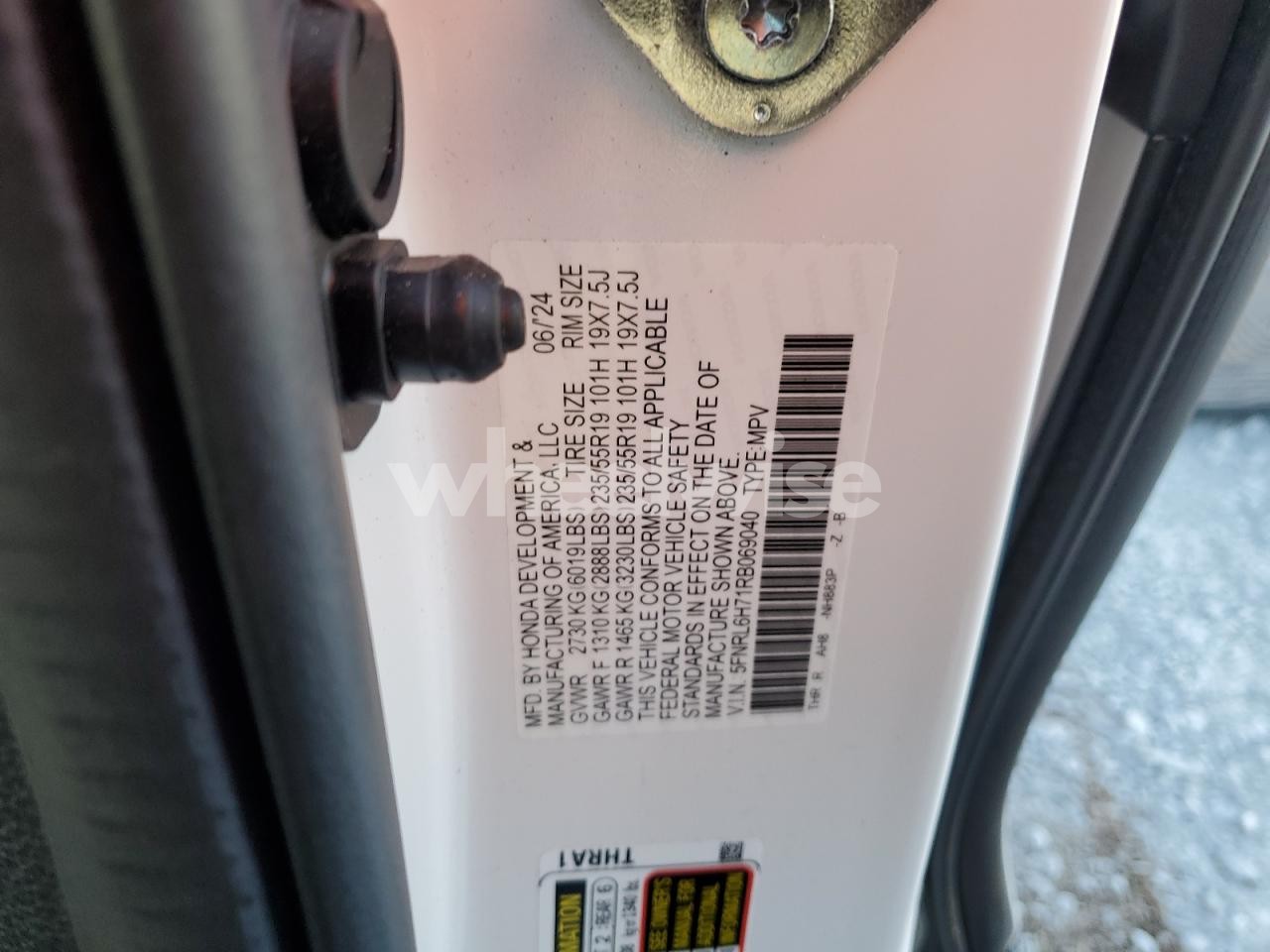 Photo 14 of 2024 HONDA ODYSSEY SPORT (VIN 5FNRL6H71RB069040)